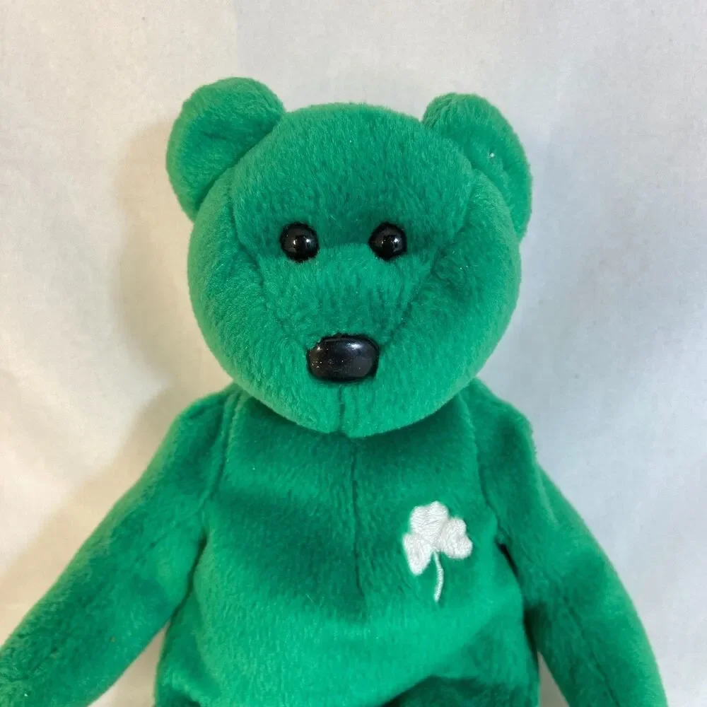 #8301 TY ERIN 1997 RETIRED PLUSH BEAR GREEN 8 IN